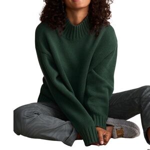 CAbi Duo Pullover Turtleneck Sweater sz M Hunter Green